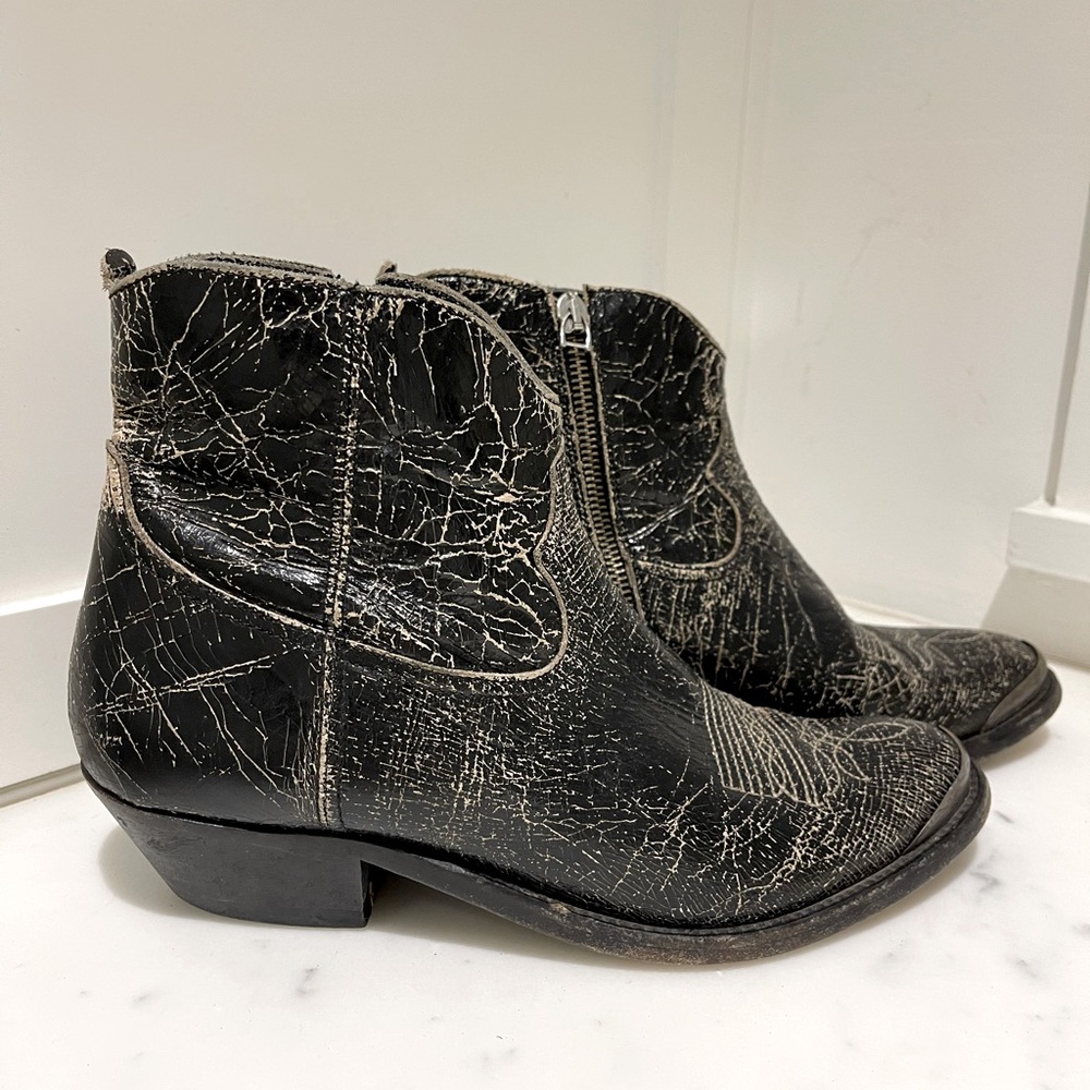 Golden Goose distressed leather boots.